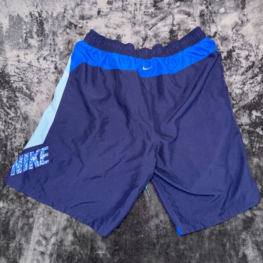 Nike Mens XXL Blue Camo Graphic Logo Athletic Basketball Shorts Navy Royal - Picture 2 of 9